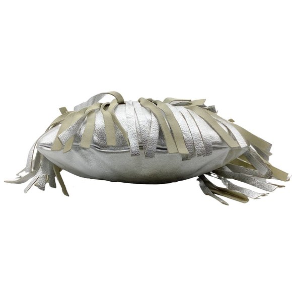 Saint Laurent Fringe Metallic Silver Leather Shoulder Bag - Picture 4 of 11